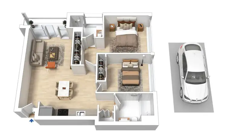 Floorplan of Homely apartment listing, 2804/60 Kavanagh Street, Southbank VIC 3006