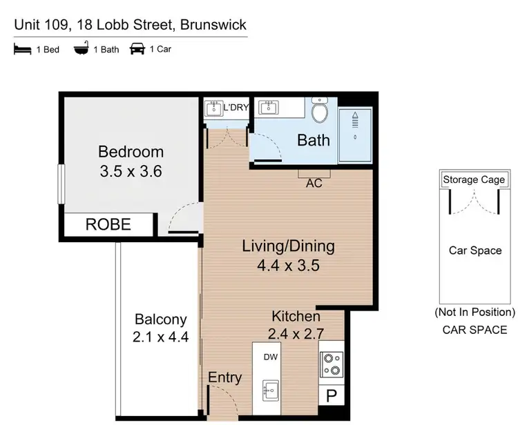Floorplan of Homely unit listing, 109/18 Lobb Street, Brunswick VIC 3056