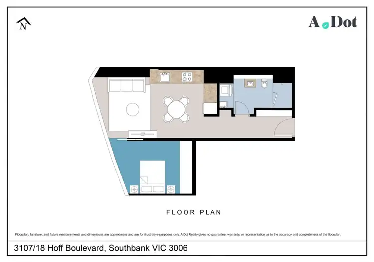 Floorplan of Homely apartment listing, 3107/18 Hoff Boulevard, Southbank VIC 3006