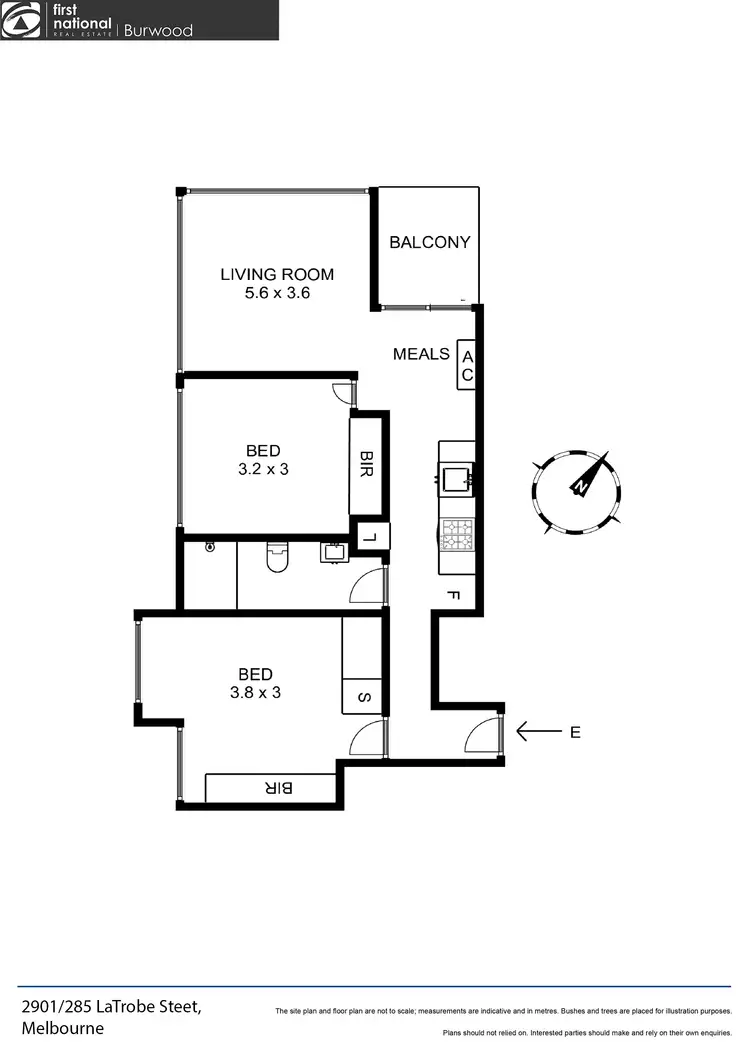 Floorplan of Homely apartment listing, 2901/285 La Trobe Street, Melbourne VIC 3000