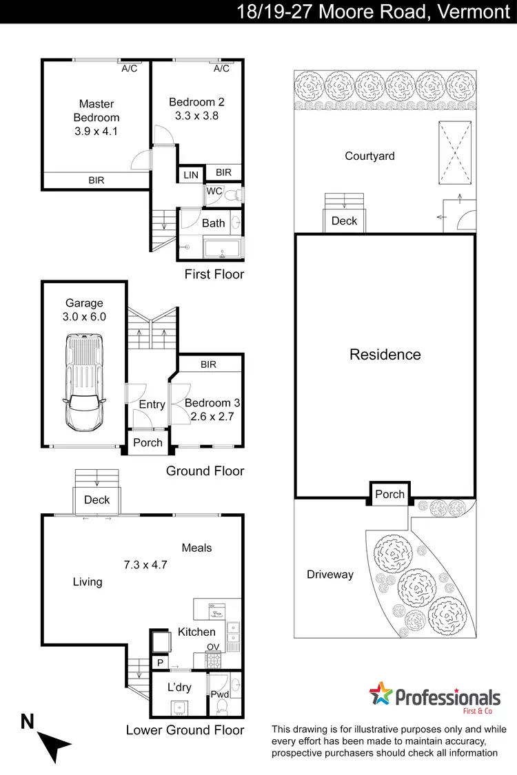 Floorplan of Homely townhouse listing, 18/19-27 Moore Road, Vermont VIC 3133