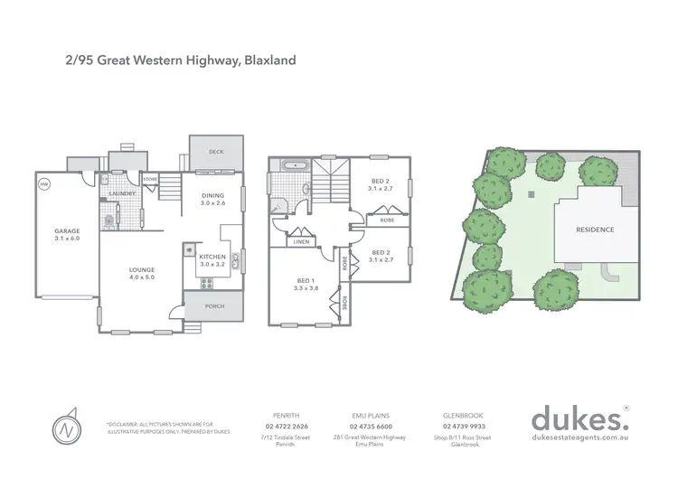 Floorplan of Homely semi-detached listing, 2/95 Great Western Highway, Blaxland NSW 2774