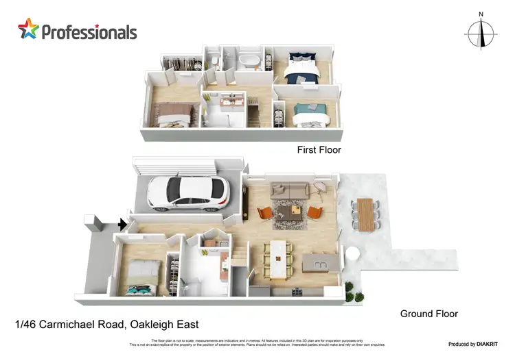 Floorplan of Homely townhouse listing, 1/46 Carmichael Road, Oakleigh East VIC 3166