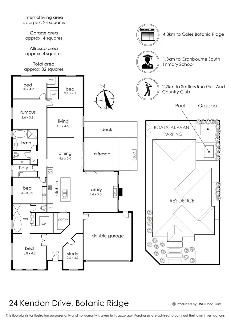 Floorplan of Homely house listing, 24 Kendon Drive, Botanic Ridge VIC 3977