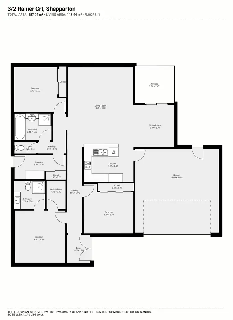 Floorplan of Homely house listing, 3/2 Ranier Court, Shepparton VIC 3630