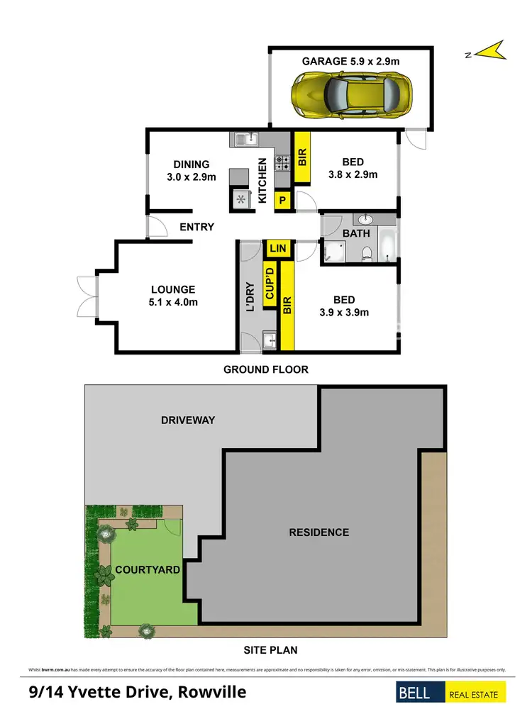 Floorplan of Homely unit listing, 9/14 Yvette Drive, Rowville VIC 3178