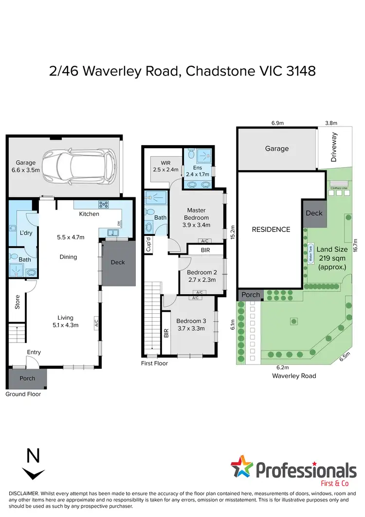 Floorplan of Homely townhouse listing, 2/46 Waverley Road, Chadstone VIC 3148