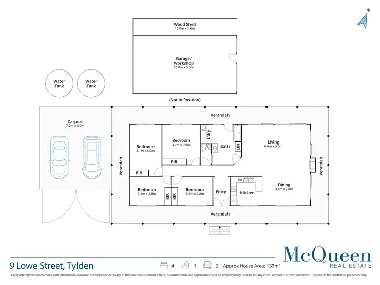 Floorplan of Homely house listing, 9 Lowe Street, Tylden VIC 3444
