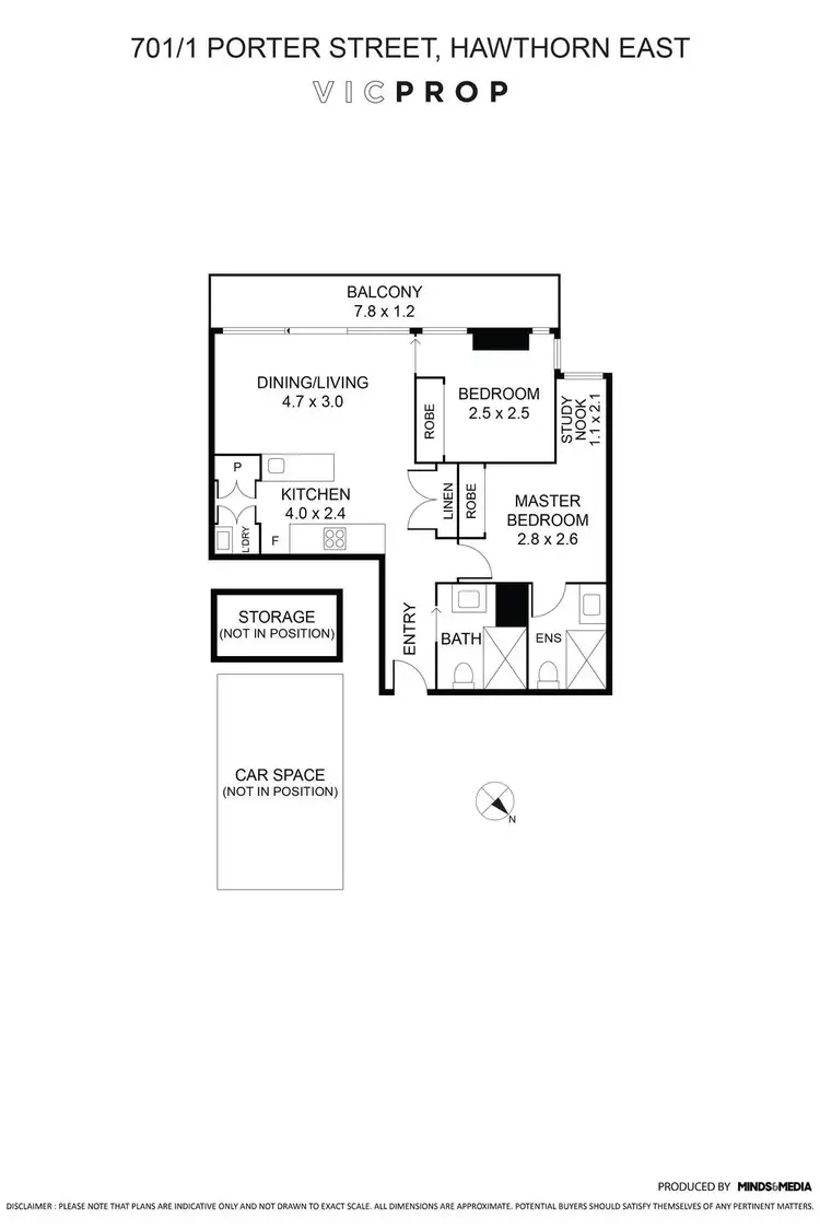 Floorplan of Homely apartment listing, 701/1 Porter Street, Hawthorn East VIC 3123