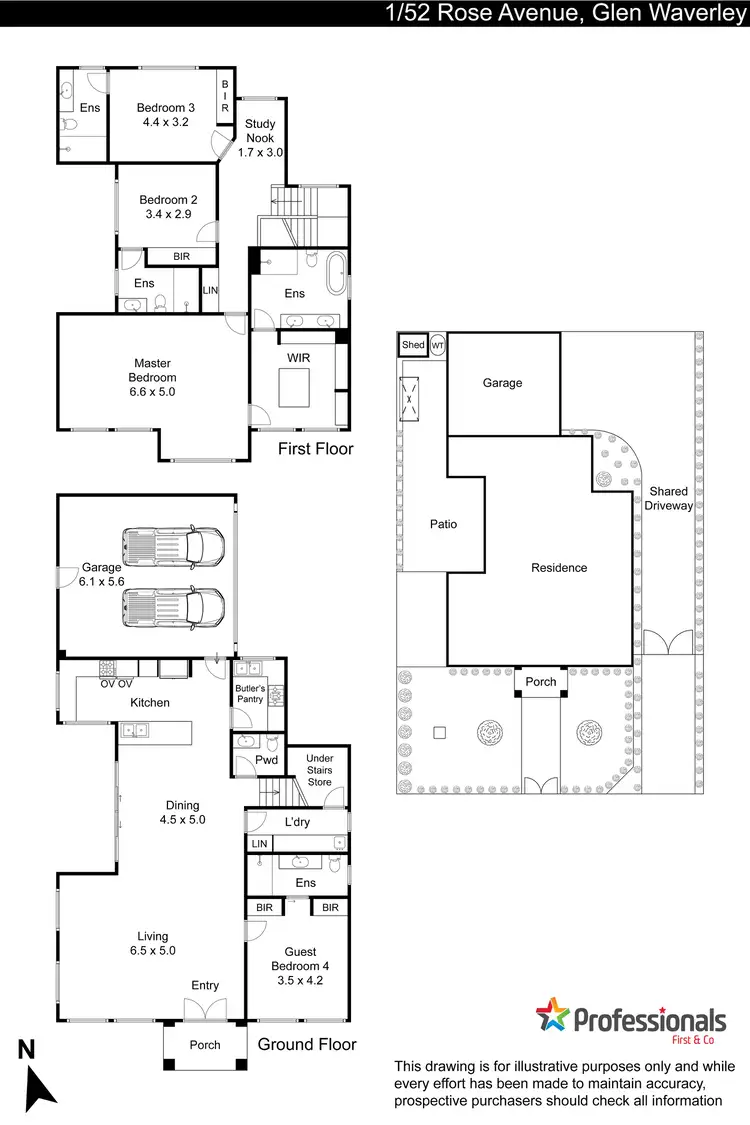 Floorplan of Homely townhouse listing, 1/52 Rose Avenue, Glen Waverley VIC 3150