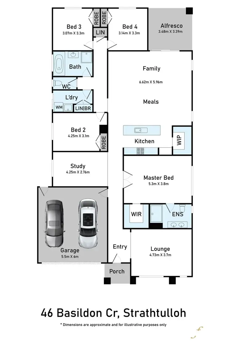 Floorplan of Homely house listing, 46 Basildon Crescent, Strathtulloh VIC 3338