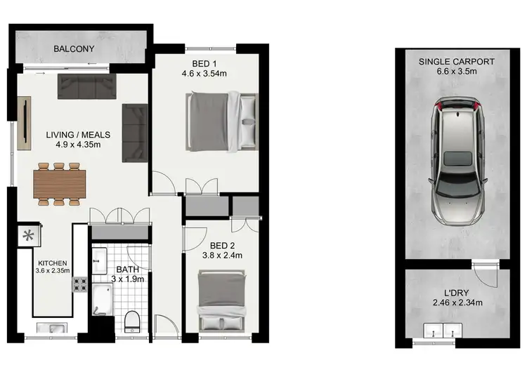 Floorplan of Homely unit listing, 1/9 Cadell Street, Toowong QLD 4066
