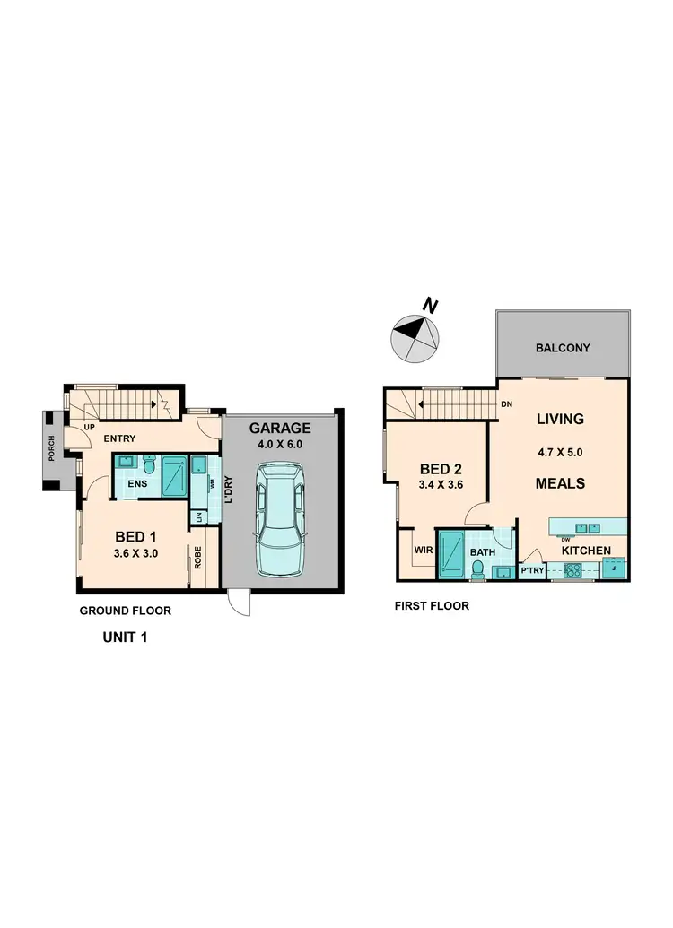 Floorplan of Homely townhouse listing, 1/54 Melbourne Street, Kilmore VIC 3764