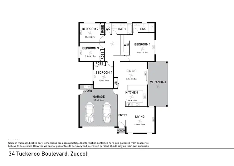 Floorplan of Homely house listing, 34 Tuckeroo Boulevard, Zuccoli NT 832