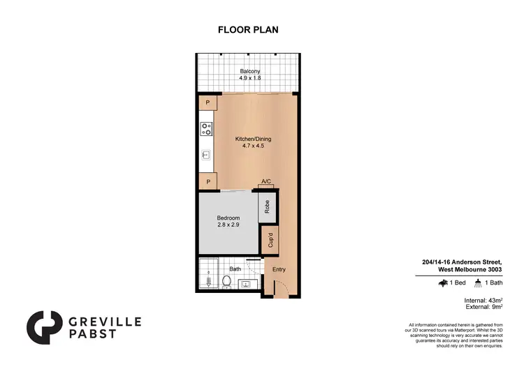 Floorplan of Homely unit listing, 204/14-16 Anderson Street, West Melbourne VIC 3003