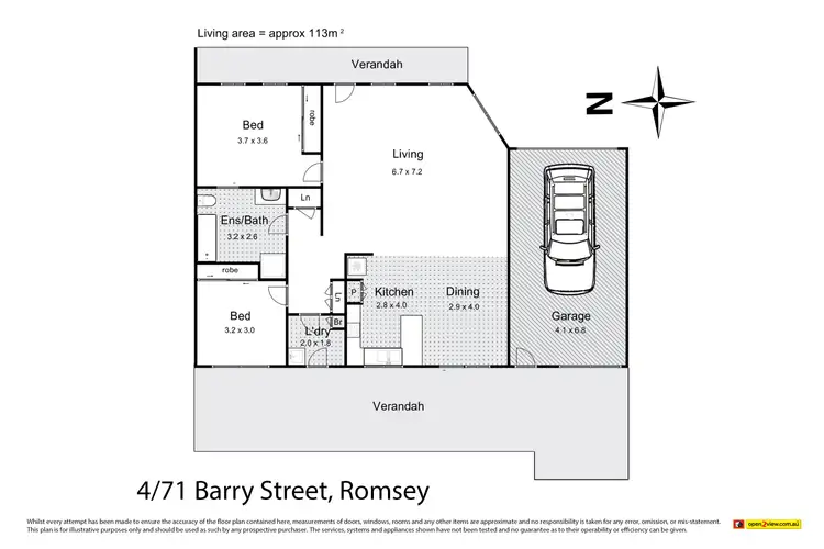 Floorplan of Homely unit listing, 4/71 Barry Street, Romsey VIC 3434