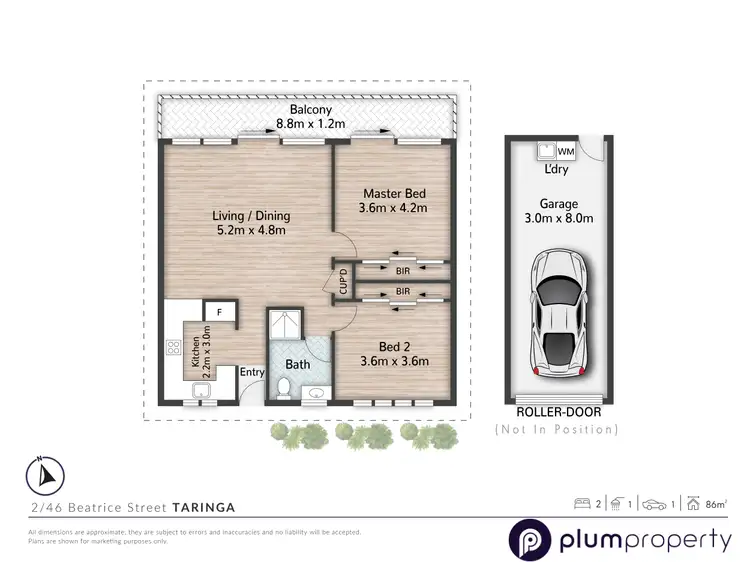 Floorplan of Homely unit listing, 2/46 Beatrice Street, Taringa QLD 4068