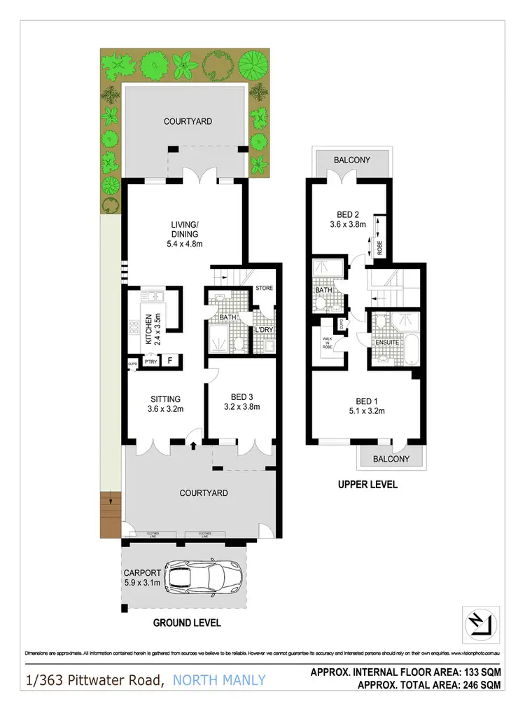 Floorplan of Homely townhouse listing, 1/363 Pittwater Road, North Manly NSW 2100