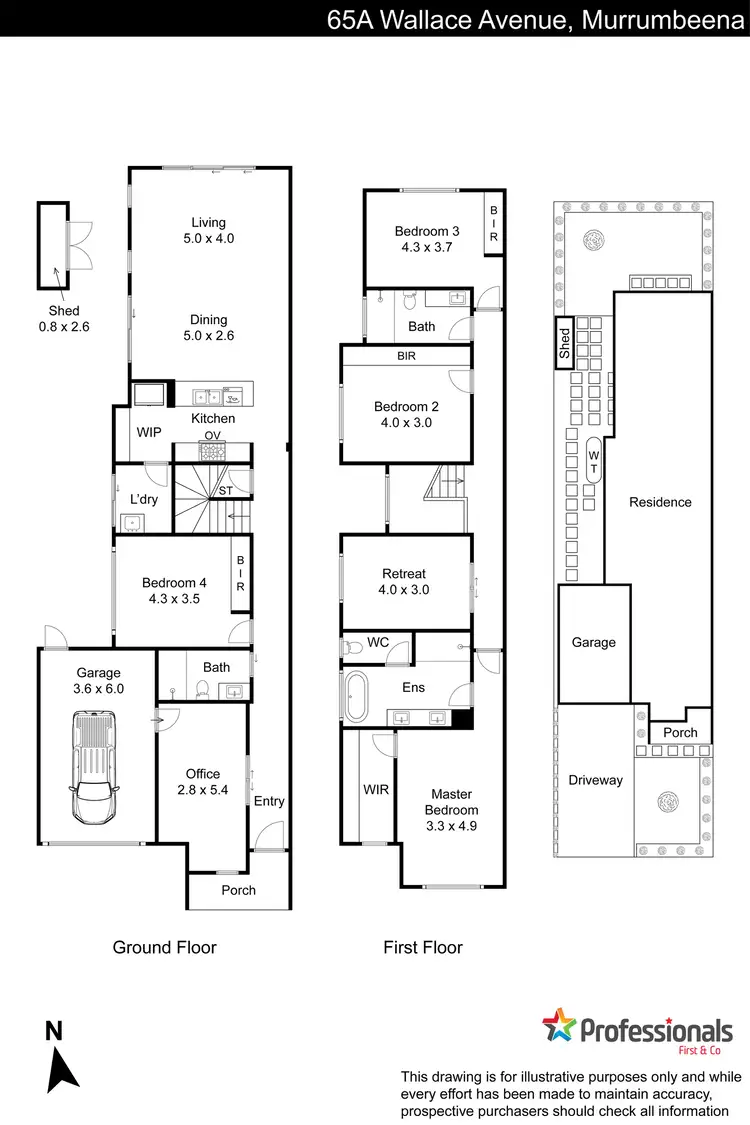 Floorplan of Homely townhouse listing, 65A Wallace Avenue, Murrumbeena VIC 3163
