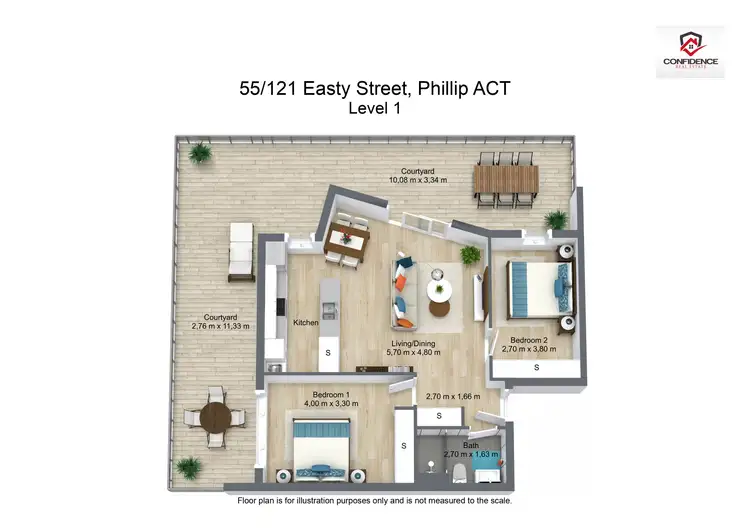 Floorplan of Homely apartment listing, 55/121 Easty Street, Phillip ACT 2606