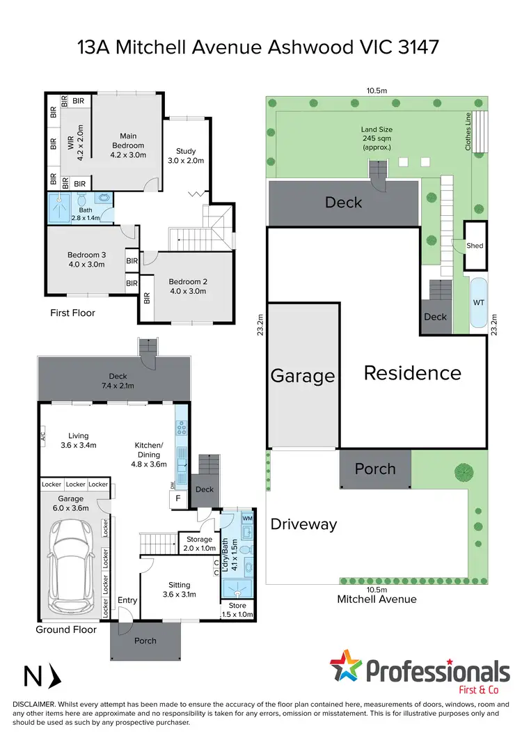 Floorplan of Homely townhouse listing, 13A Mitchell Avenue, Ashwood VIC 3147