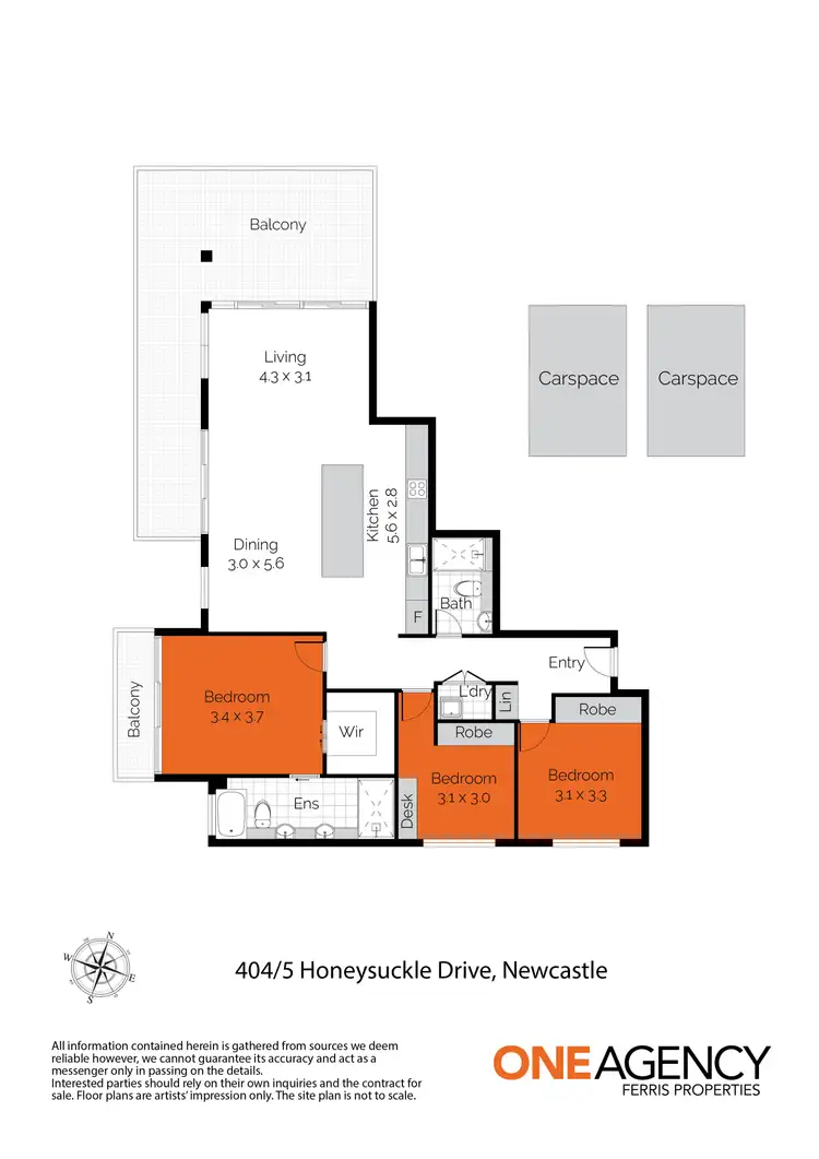 Floorplan of Homely apartment listing, 404/5 Honeysuckle Drive, Newcastle NSW 2300