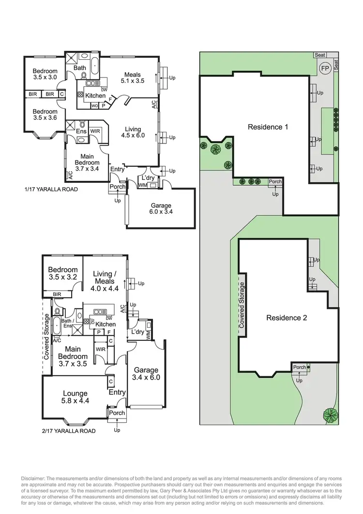 Floorplan of Homely block of units listing, 1 & 2/17 Yaralla Road, Bentleigh East VIC 3165