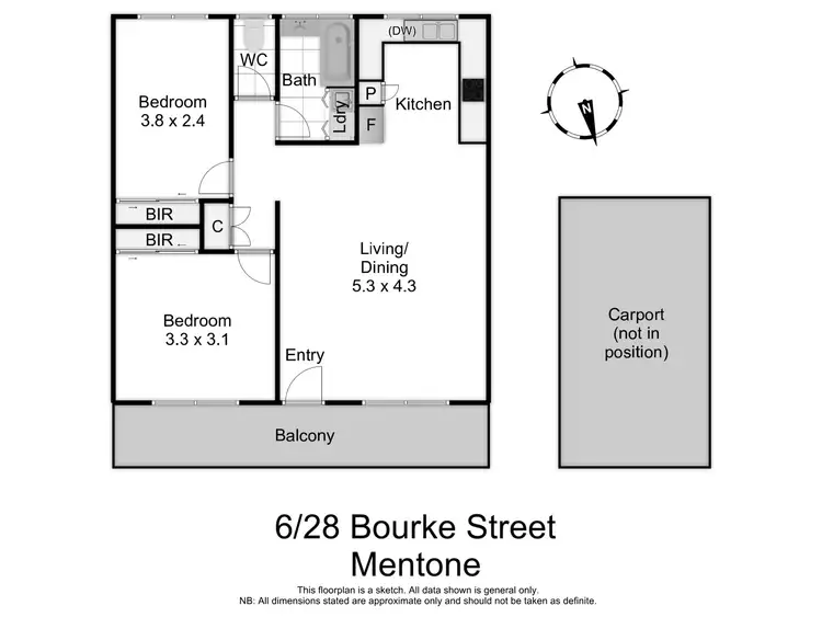Floorplan of Homely unit listing, 6/28 Bourke Street, Mentone VIC 3194