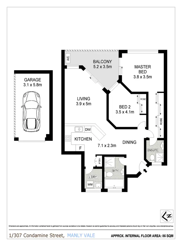 Floorplan of Homely apartment listing, 1/307 Condamine Street, Manly Vale NSW 2093