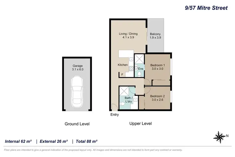 Floorplan of Homely unit listing, 9/57 Mitre Street, St Lucia QLD 4067