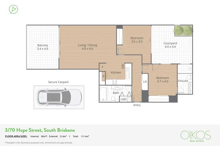 Floorplan of Homely apartment listing, 3/70 Hope Street, South Brisbane QLD 4101