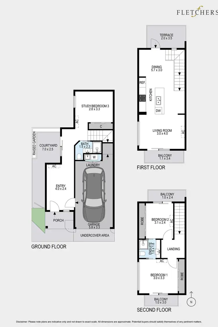 Floorplan of Homely townhouse listing, 9/307 Grange Road, Ormond VIC 3204