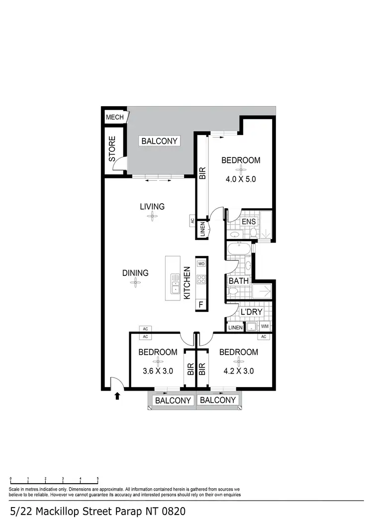 Floorplan of Homely unit listing, 5/22 Mackillop Street, Parap NT 820