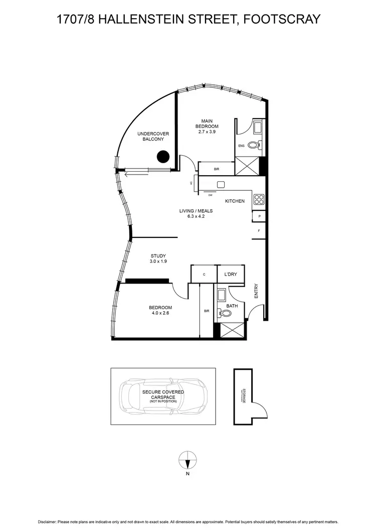 Floorplan of Homely apartment listing, 1707/8 Hallenstein Street, Footscray VIC 3011
