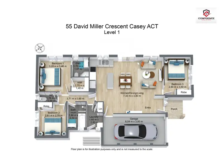 Floorplan of Homely house listing, 55 David Miller Crescent, Casey ACT 2913