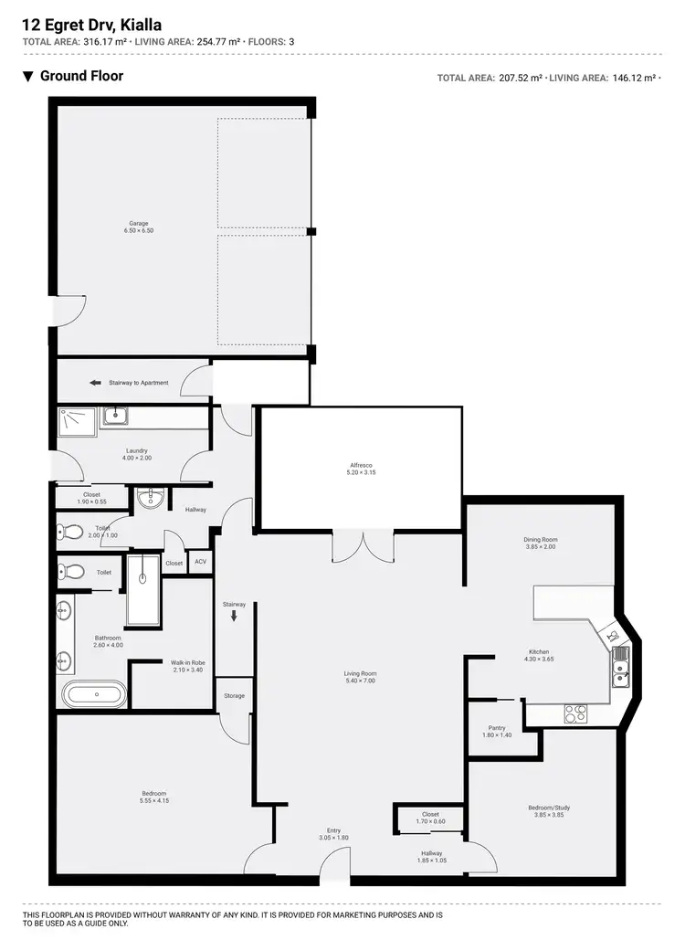 Floorplan of Homely house listing, 12 Egret Drive, Kialla VIC 3631