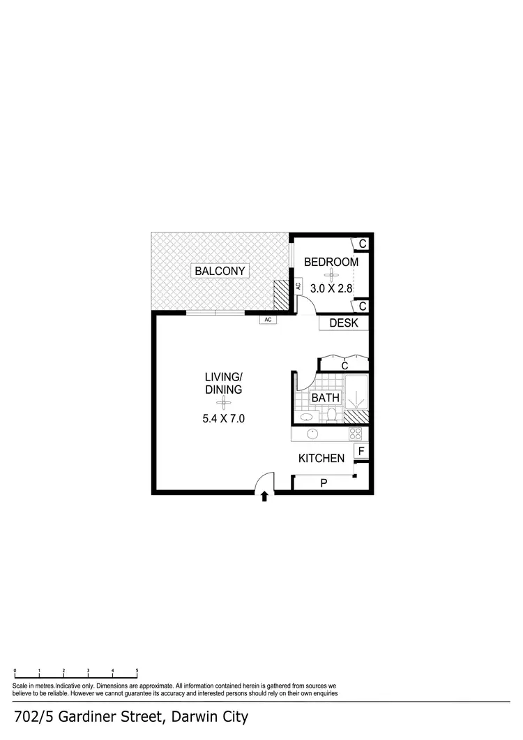 Floorplan of Homely apartment listing, 702/3-5 Gardiner Street, Darwin City NT 800