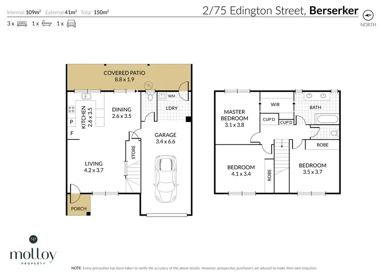 Floorplan of Homely townhouse listing, 2/75 Edington Street, Berserker QLD 4701