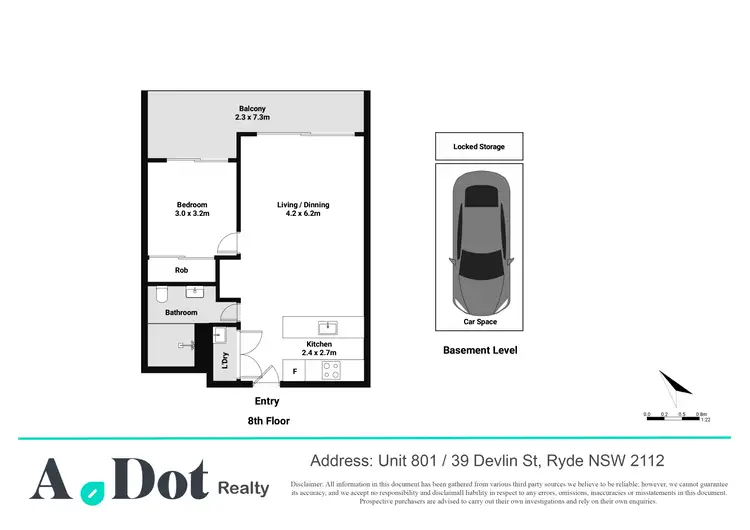 Floorplan of Homely apartment listing, 801/39 Devlin Street, Ryde NSW 2112