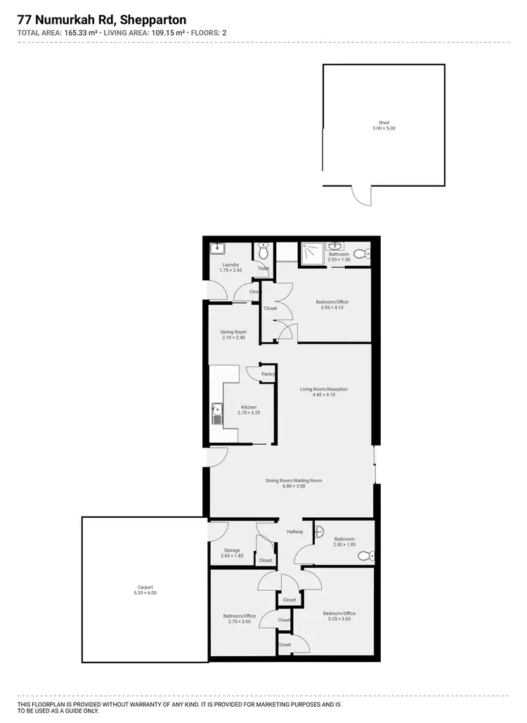 Floorplan of Homely house listing, 77 Numurkah Road, Shepparton VIC 3630