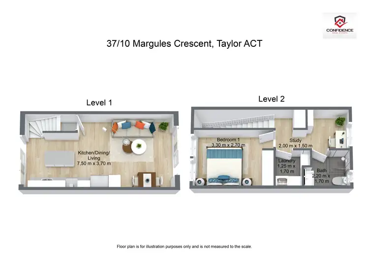 Floorplan of Homely townhouse listing, 37/10 Margules Crescent, Taylor ACT 2913