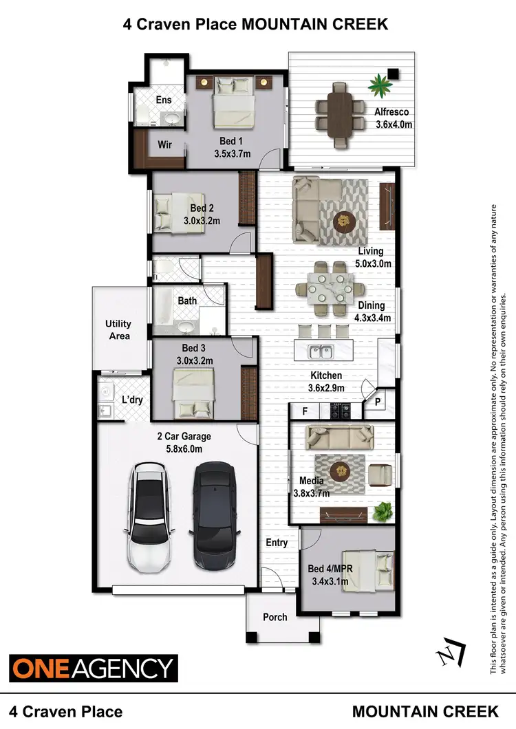 Floorplan of Homely house listing, 4 Craven Place, Mountain Creek QLD 4557