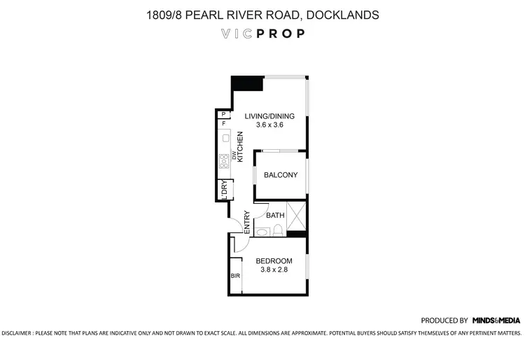 Floorplan of Homely apartment listing, 1809/8 Pearl River Road, Docklands VIC 3008