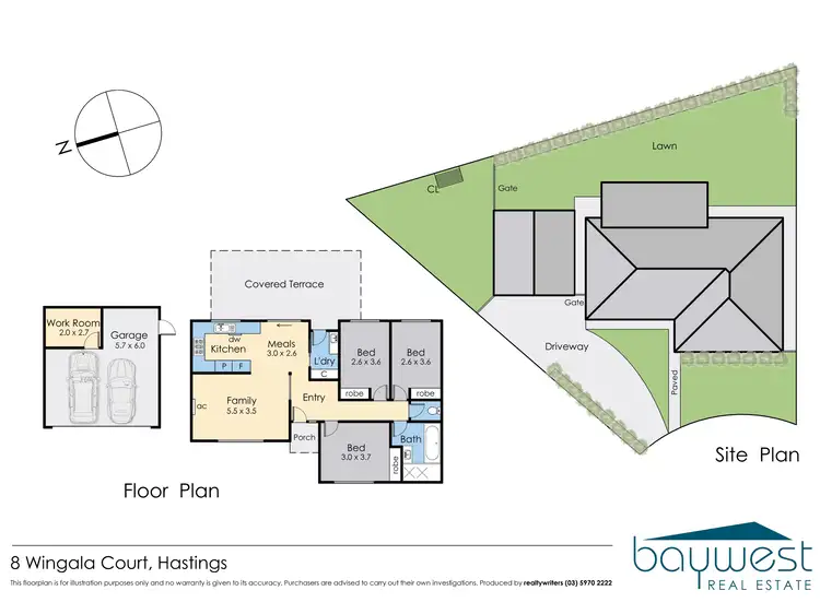 Floorplan of Homely house listing, 8 Wingala Court, Hastings VIC 3915