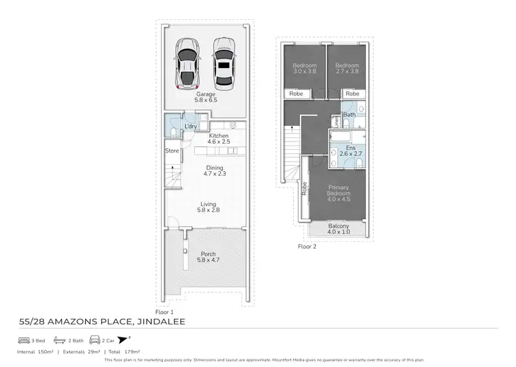Floorplan of Homely townhouse listing, 55/28 Amazons Place, Jindalee QLD 4074