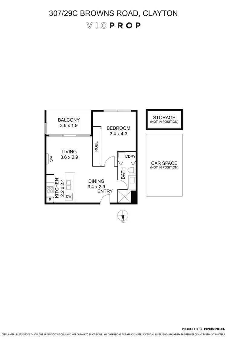 Floorplan of Homely apartment listing, 307/29C Browns Road, Clayton VIC 3168