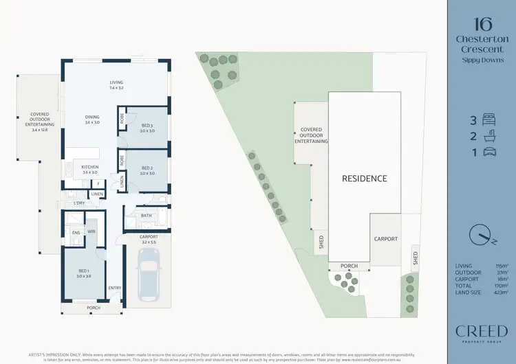 Floorplan of Homely house listing, 16 Chesterton Crescent, Sippy Downs QLD 4556