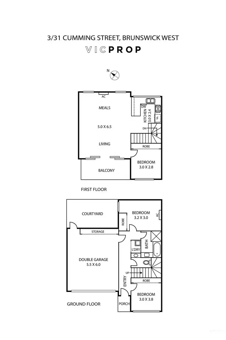 Floorplan of Homely townhouse listing, 3/31 Cumming Street, Brunswick West VIC 3055