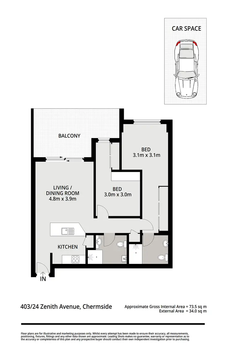 Floorplan of Homely unit listing, 403/24 Zenith Avenue, Chermside QLD 4032