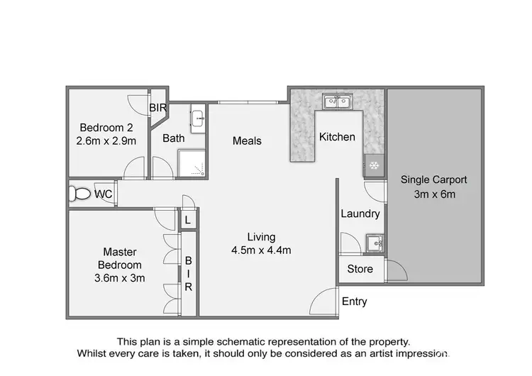 Floorplan of Homely unit listing, 1/45 Henty Drive, Redbank Plains QLD 4301